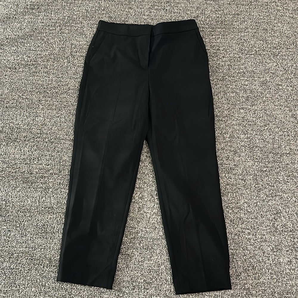 NWT JCrew Factory Black Elastic Back Ankle Pants Sz 8